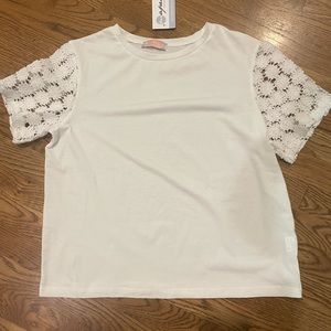 C+D+M To Your Heart lace sleeve T shirt top women’s XL